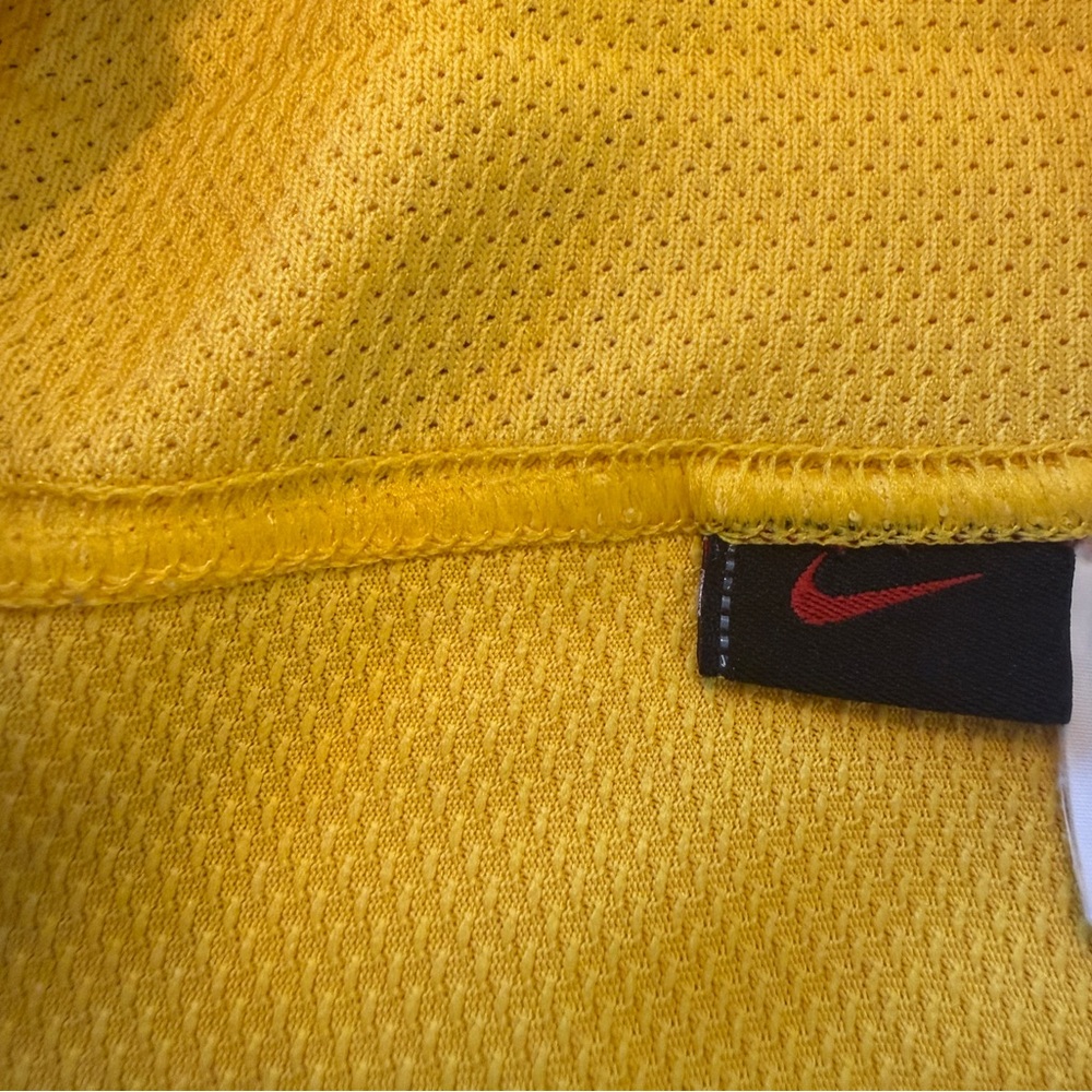 Nike Kids Brazil Soccer Jersey - Yellow with Green Accents - Picture 5 of 6